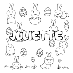 Coloración del nombre JULIETTE - decorado Pascua