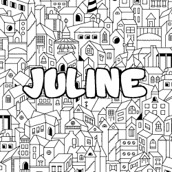 Coloración del nombre JULINE - decorado ciudad