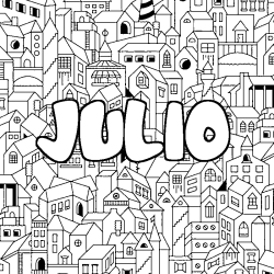 Coloración del nombre JULIO - decorado ciudad