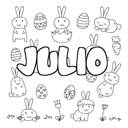 Dibujo para colorear JULIO - decorado Pascua