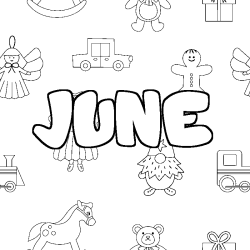 Coloración del nombre JUNE - decorado juguetes