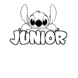 Coloración del nombre JUNIOR - decorado Stitch