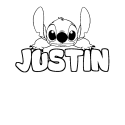 Dibujo para colorear JUSTIN - decorado Stitch