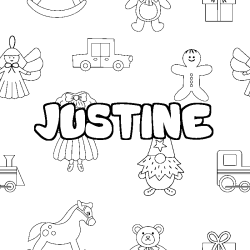 Coloración del nombre JUSTINE - decorado juguetes