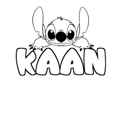 Coloración del nombre KAAN - decorado Stitch