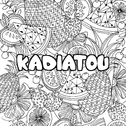 Coloración del nombre KADIATOU - decorado mandala de frutas