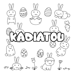 Coloración del nombre KADIATOU - decorado Pascua