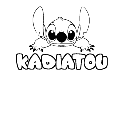 Coloración del nombre KADIATOU - decorado Stitch