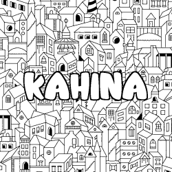 Coloración del nombre KAHINA - decorado ciudad