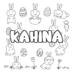 Coloración del nombre KAHINA - decorado Pascua