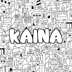 Coloración del nombre KAINA - decorado ciudad