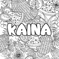 Coloración del nombre KAINA - decorado mandala de frutas