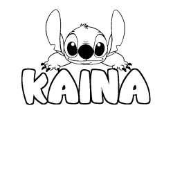 Coloración del nombre KAINA - decorado Stitch