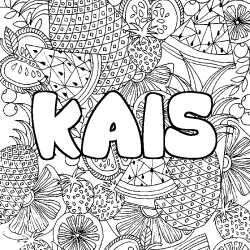 Coloración del nombre KAIS - decorado mandala de frutas