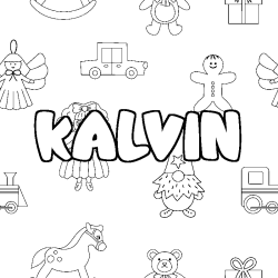 Coloración del nombre KALVIN - decorado juguetes