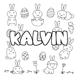 Coloración del nombre KALVIN - decorado Pascua