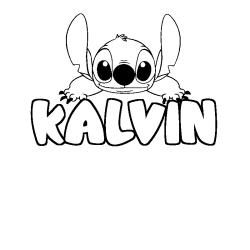 Coloración del nombre KALVIN - decorado Stitch