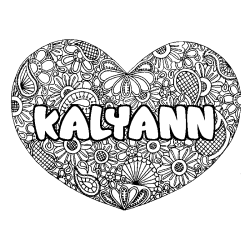 Coloración del nombre KALYANN - decorado mandala de corazón