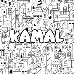 Coloración del nombre KAMAL - decorado ciudad