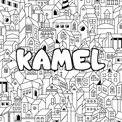 Coloración del nombre KAMEL - decorado ciudad