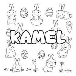 Coloración del nombre KAMEL - decorado Pascua