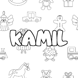 Coloración del nombre KAMIL - decorado juguetes