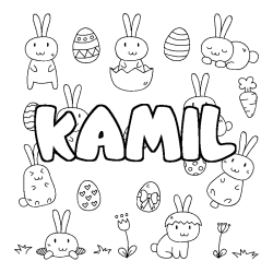 Coloración del nombre KAMIL - decorado Pascua