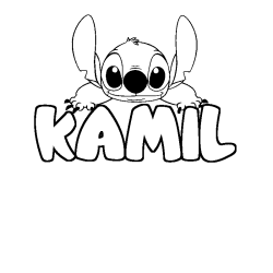 Coloración del nombre KAMIL - decorado Stitch