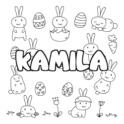 Coloración del nombre KAMILA - decorado Pascua