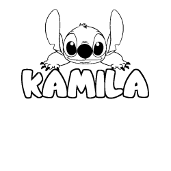 Coloración del nombre KAMILA - decorado Stitch