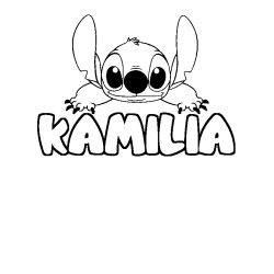 Coloración del nombre KAMILIA - decorado Stitch