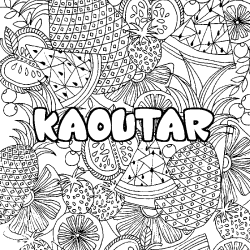 Coloración del nombre KAOUTAR - decorado mandala de frutas