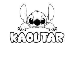 Coloración del nombre KAOUTAR - decorado Stitch