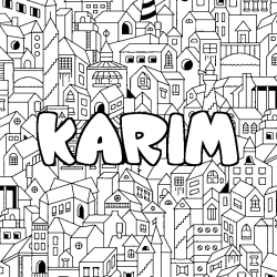 Coloración del nombre KARIM - decorado ciudad