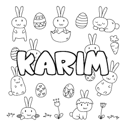 Coloración del nombre KARIM - decorado Pascua