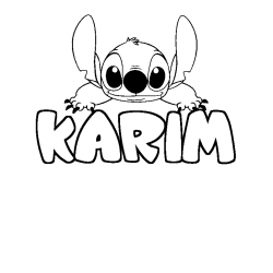 Coloración del nombre KARIM - decorado Stitch