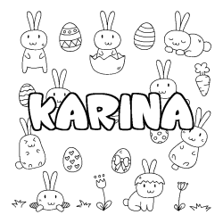 Coloración del nombre KARINA - decorado Pascua