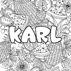 Coloración del nombre KARL - decorado mandala de frutas