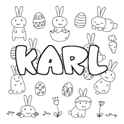 Coloración del nombre KARL - decorado Pascua