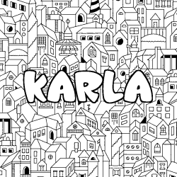 Coloración del nombre KARLA - decorado ciudad