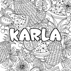 Coloración del nombre KARLA - decorado mandala de frutas