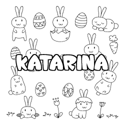 Coloración del nombre KATARINA - decorado Pascua