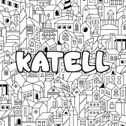 Coloración del nombre KATELL - decorado ciudad