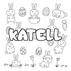 Coloración del nombre KATELL - decorado Pascua