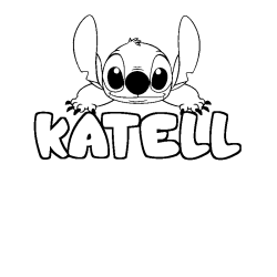 Coloración del nombre KATELL - decorado Stitch