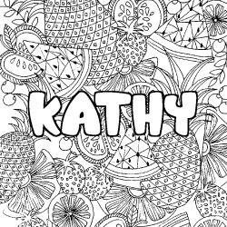 Coloración del nombre KATHY - decorado mandala de frutas