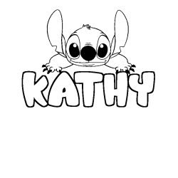 Coloración del nombre KATHY - decorado Stitch