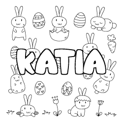 Coloración del nombre KATIA - decorado Pascua