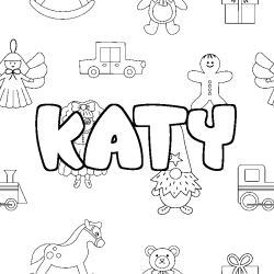 Coloración del nombre KATY - decorado juguetes