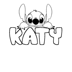 Coloración del nombre KATY - decorado Stitch